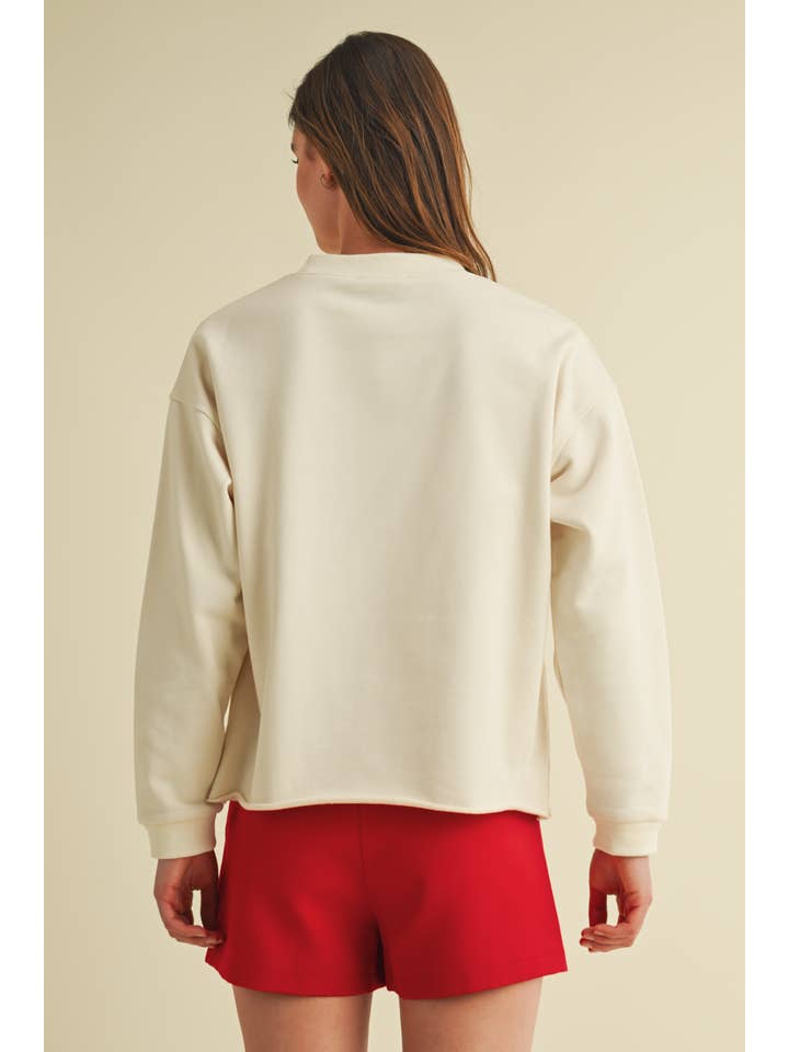 Cream CT15228J-5 - CRIMSON TIDE PRINT PULLOVER SWEATER for wholesale on Faire1