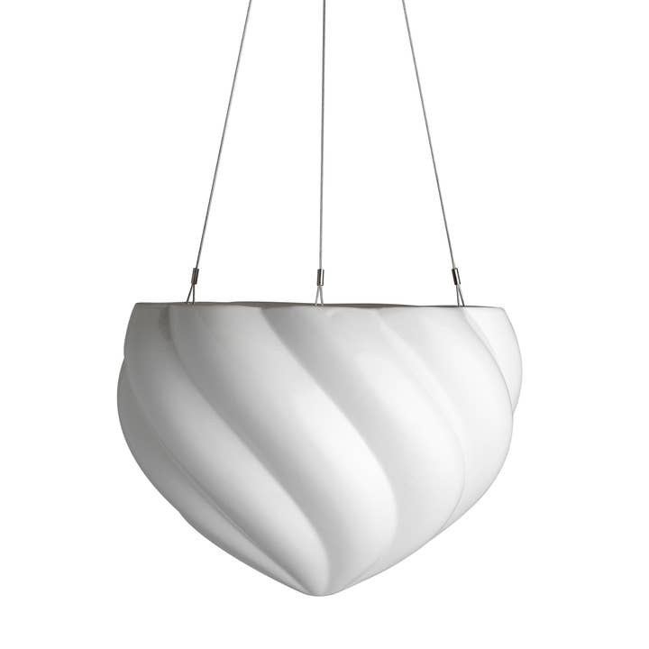 Spiral Hanging Planter White for wholesale by Angus & Celeste