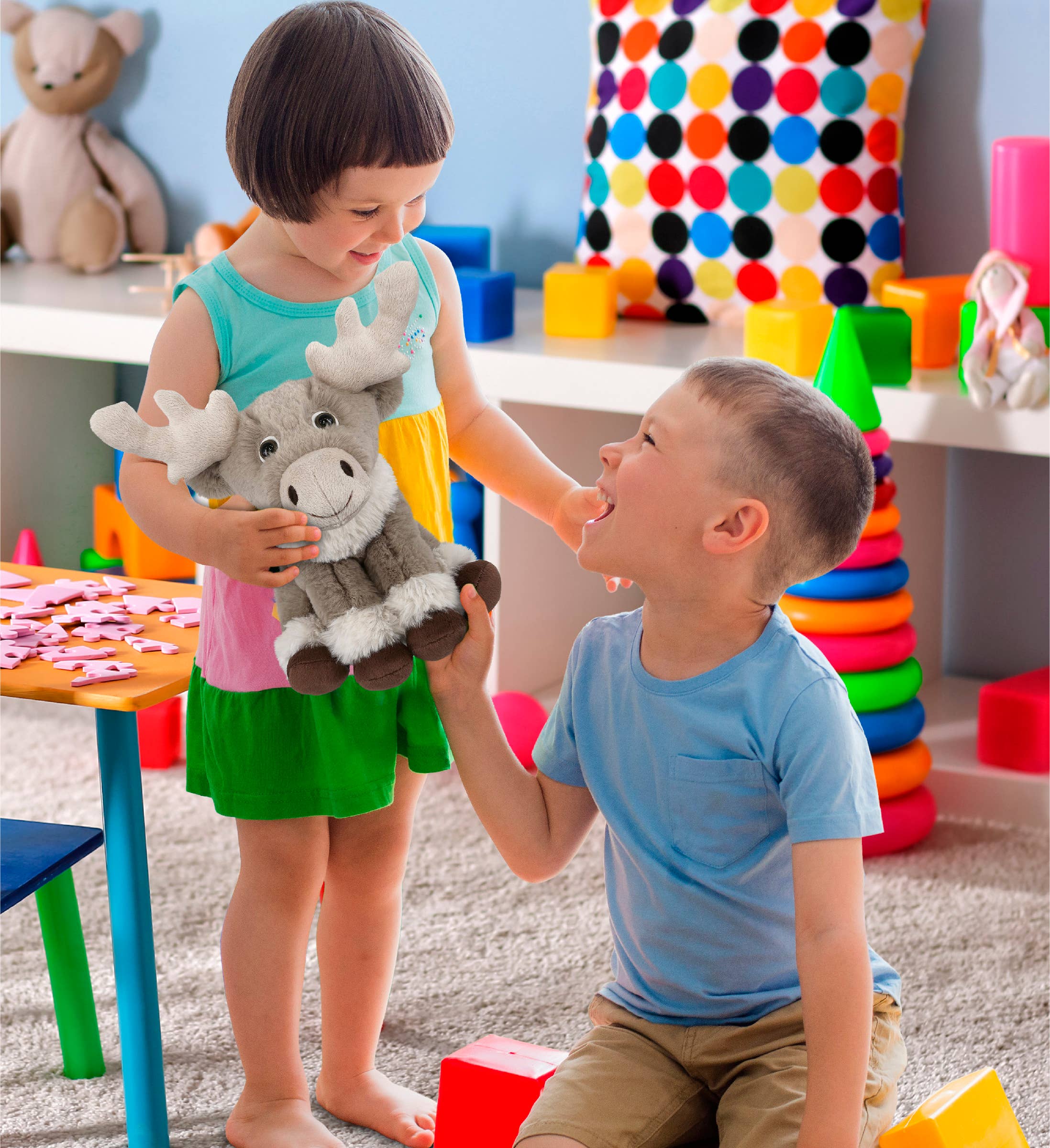 Cota Global – wholesale Stuffed/plush toy – Kids & baby – Super-Soft Plush - Squat Reindeer 8.5"5