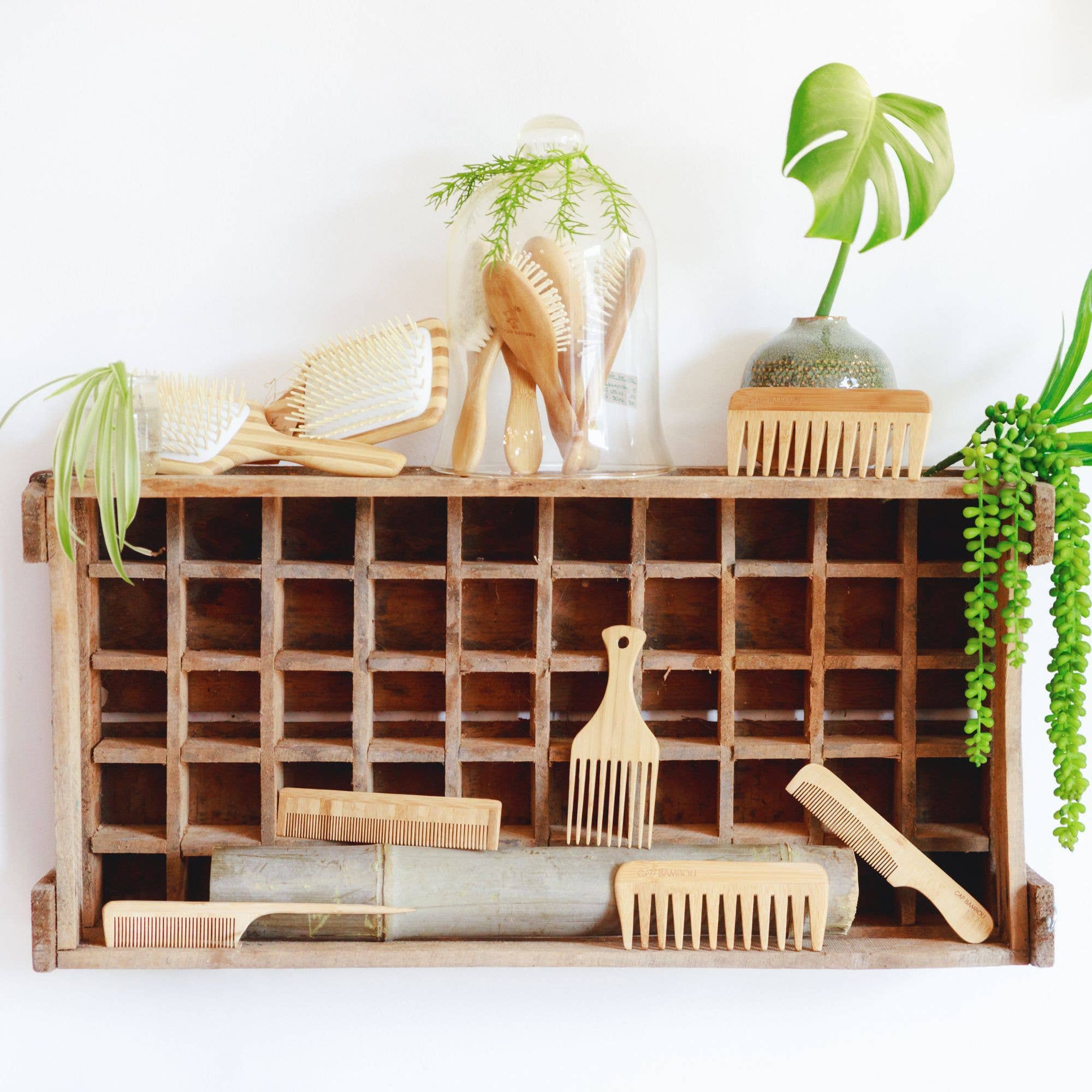 cap bambou - Wholesale Haarborstel/kam - Afro kam van bamboe4