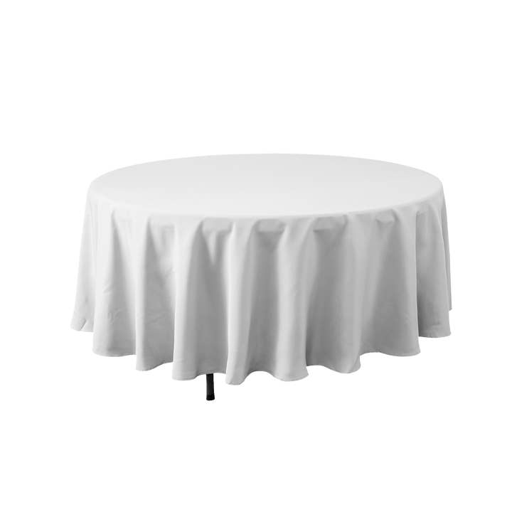 Portofino International Trading, USA - Wholesale Tablecloth - Round Polyester Table Cover - 120 Inch - White