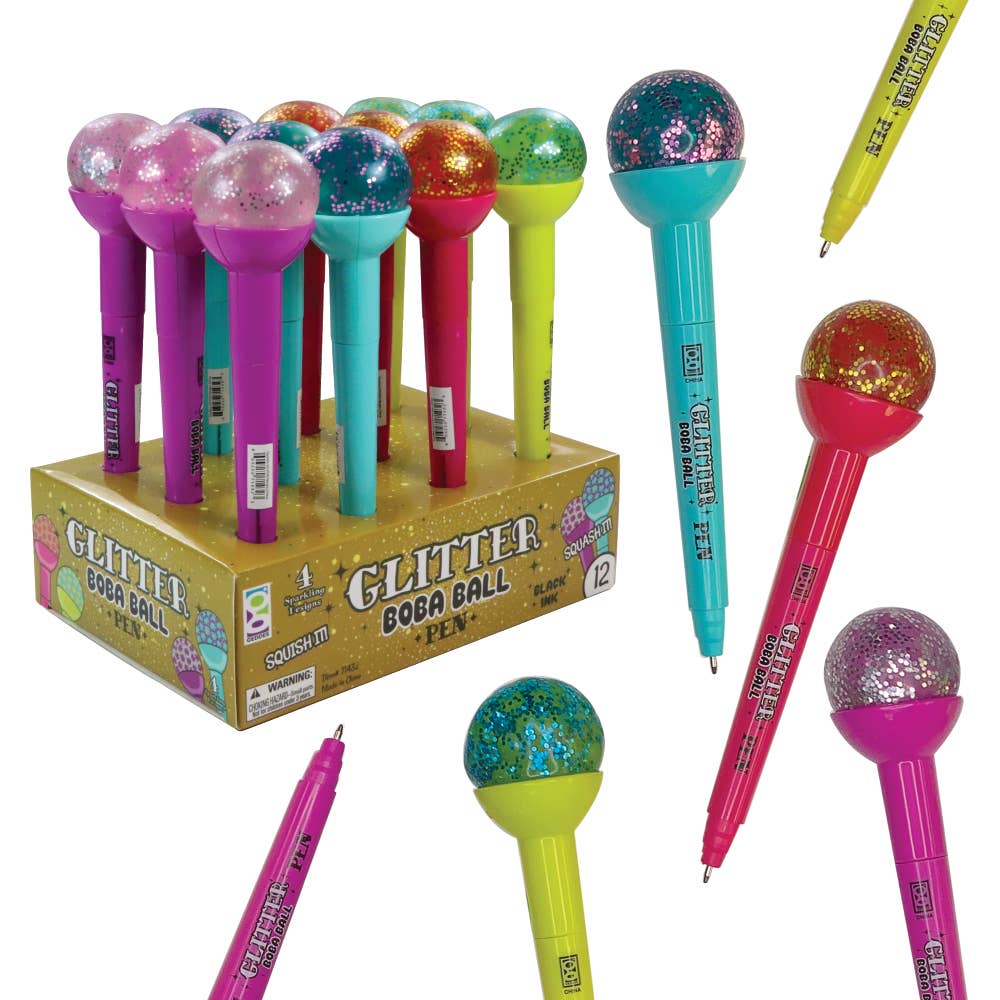 Geddes - Wholesale Pen - Glitter Boba Pen 12/display4