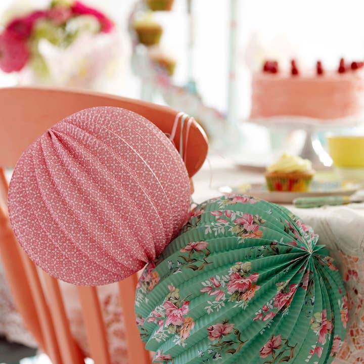 Talking Tables USA - Wholesale Decal - Party Decorations - Mixed Floral Paper Lanterns - 3 Pack | Party Supplies |2