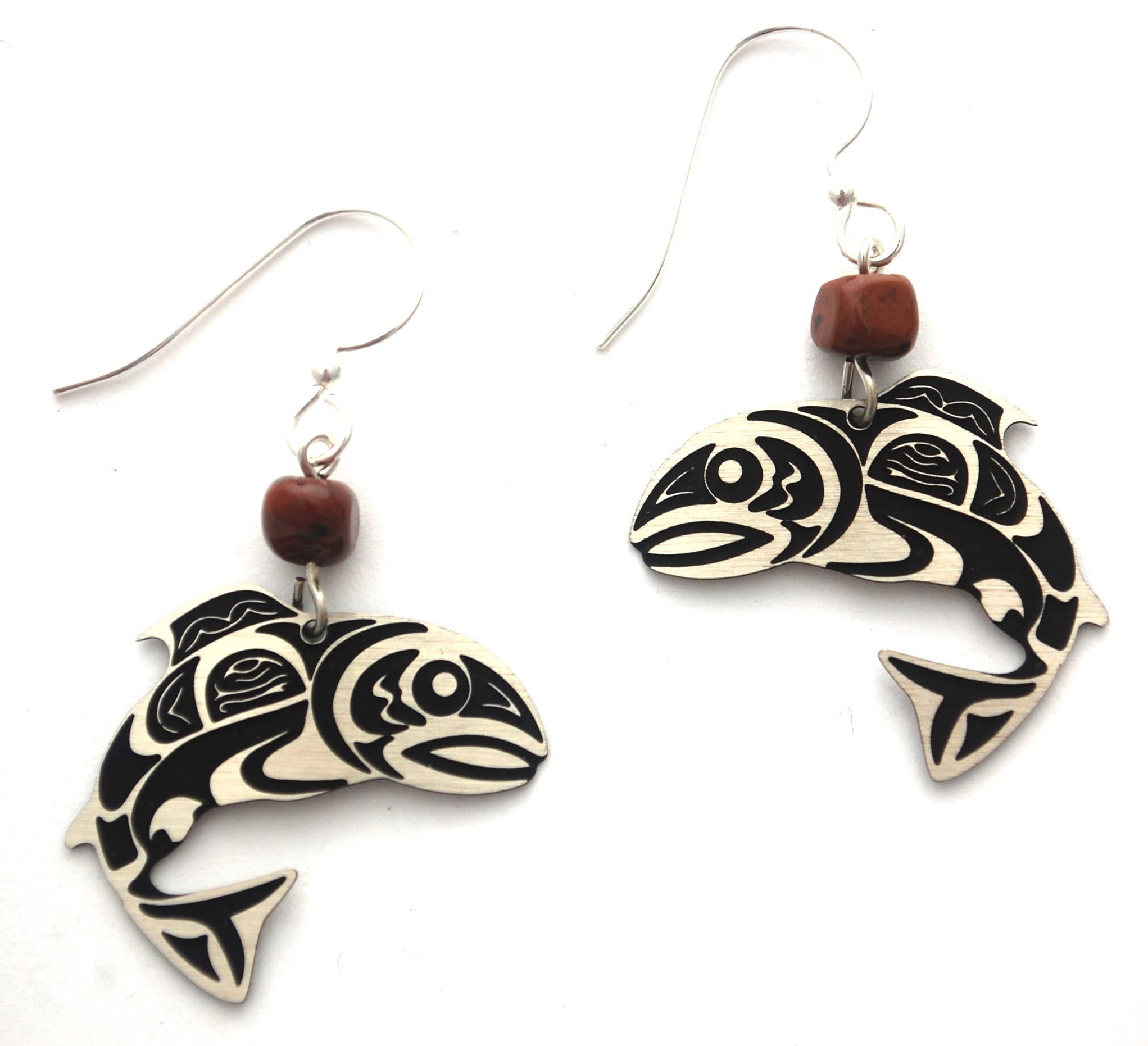 Semaki & Bird - Venta al por mayor Pendientes colgantes - Pendientes Alaska Salmon - plata1