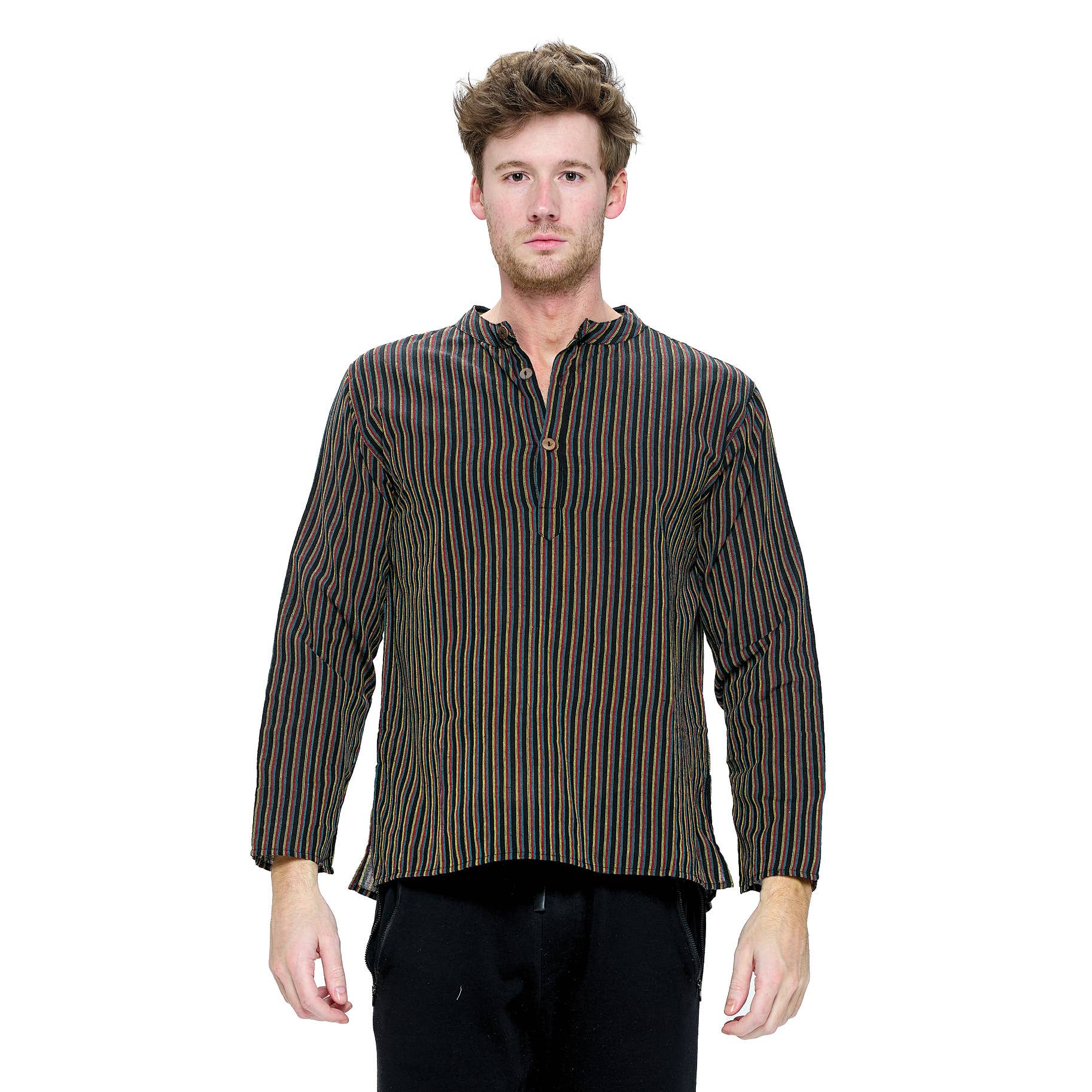 Green Multi SALE Men's Striped Kurta for wholesale on Faire0