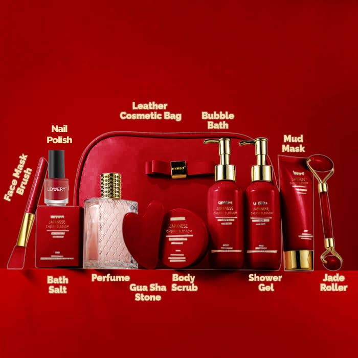 Lovery – wholesale Bath & body set – Luxury Japanese Cherry Blossom Body Care Spa Gift Set - 11pc5