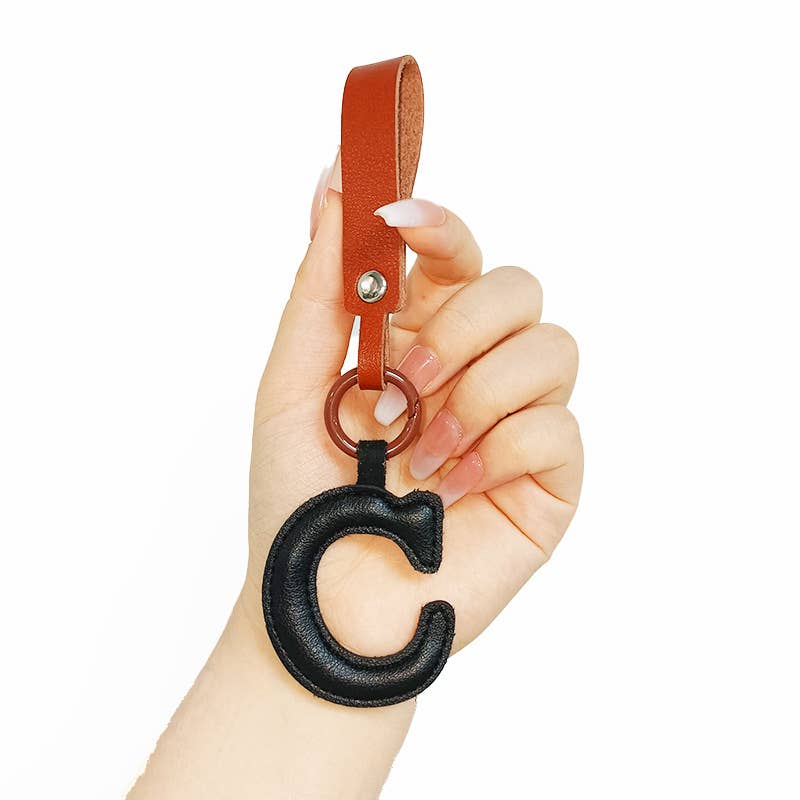 wandf – wholesale Purse/Bag Accessory - Unisex – Leather Letter Pendant Keychain For Handbag, Purse, Backpack2