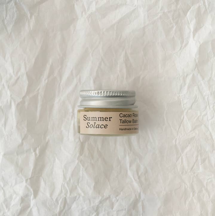 SUMMER SOLACE- Regenerative Tallow Beauty - Wholesale Lip Balm - Cacao Rose (Floral) – Lip, Brow & Cuticle Balm, .25 oz1