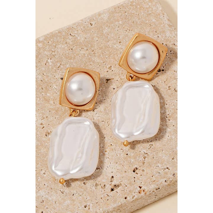 VG Pearl Charm And Stud Dangle Earrings for wholesale on Faire