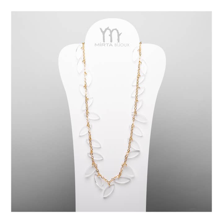 Collar largo con colgantes transparentes C585 para venta al por mayor de Mirta Accessori Moda