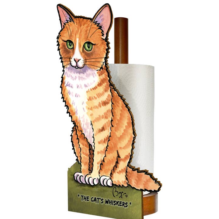 LOOPRINTS – wholesale Toilet paper holder – Toilet Roll Holder & Kitchen Roll Holder - Ginger Cat