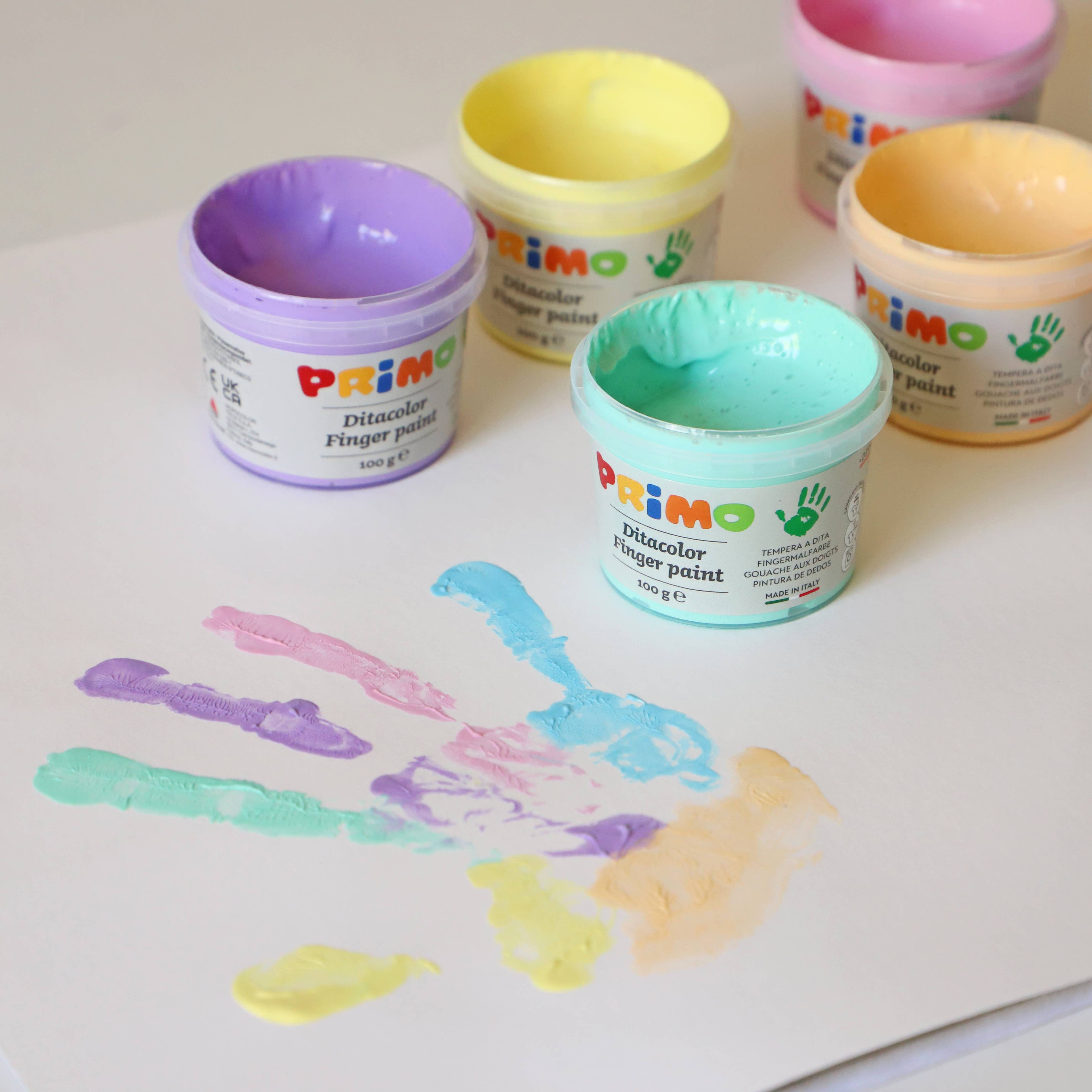 Morocolor Italia Spa PRIMO - Wholesale Finger Paint - PASTEL colours finger paint, 6 colours1