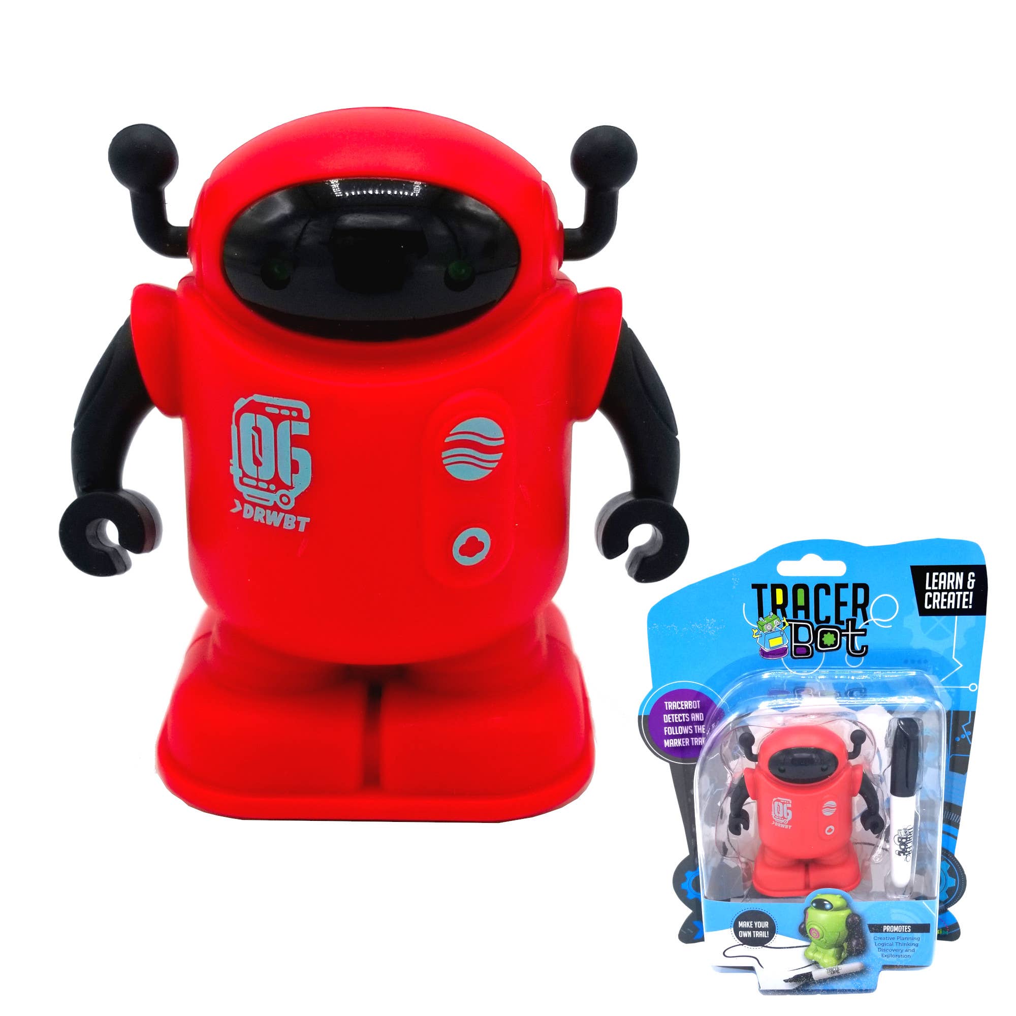 MukikiM Toys & Games – Großhandel Elektronisches Spielzeug – Kind & Baby – Tracerbot - Rot. Induktive Roboter folgen der Linie, die Sie zeichnen1