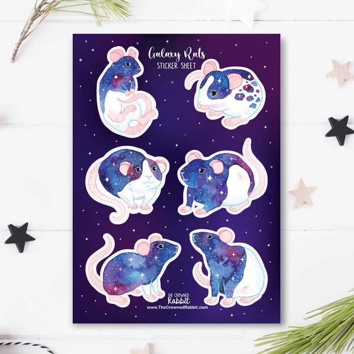 The Crowned Rabbit - Vendita all'ingrosso Adesivo - Foglio di adesivi in vinile Galaxy Rat0