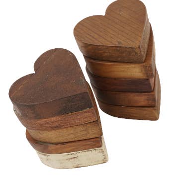 My Amigos Imports - Wholesale Decorative Tabletop Object - Reclaimed Wood Heart-Repurposed Wood-Mini-3.5x3.5 inch1