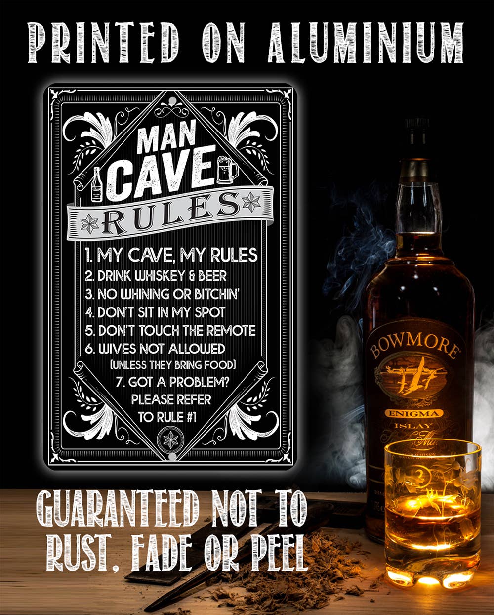 Lone Star Art Metal Signs - Wholesale Sign - Man Cave Rules Metal Sign4
