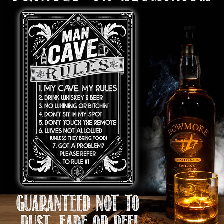 Lone Star Art Metal Signs - Wholesale Sign - Man Cave Rules Metal Sign4
