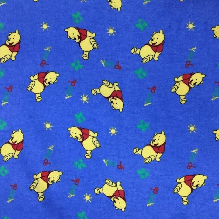 2m 100%Cotton Printed Fabric Snuggle Flannel Winnie The Pooh for wholesale by Thimbles Fabrics And Crafts