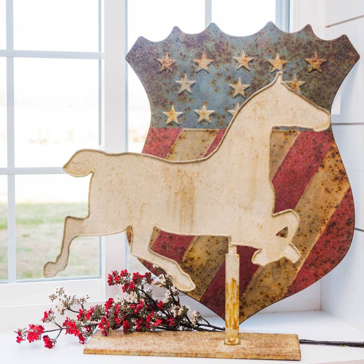 GALOPPIERENDES PFERD AUF METALLBASIS für den Großhandel von Ragon House