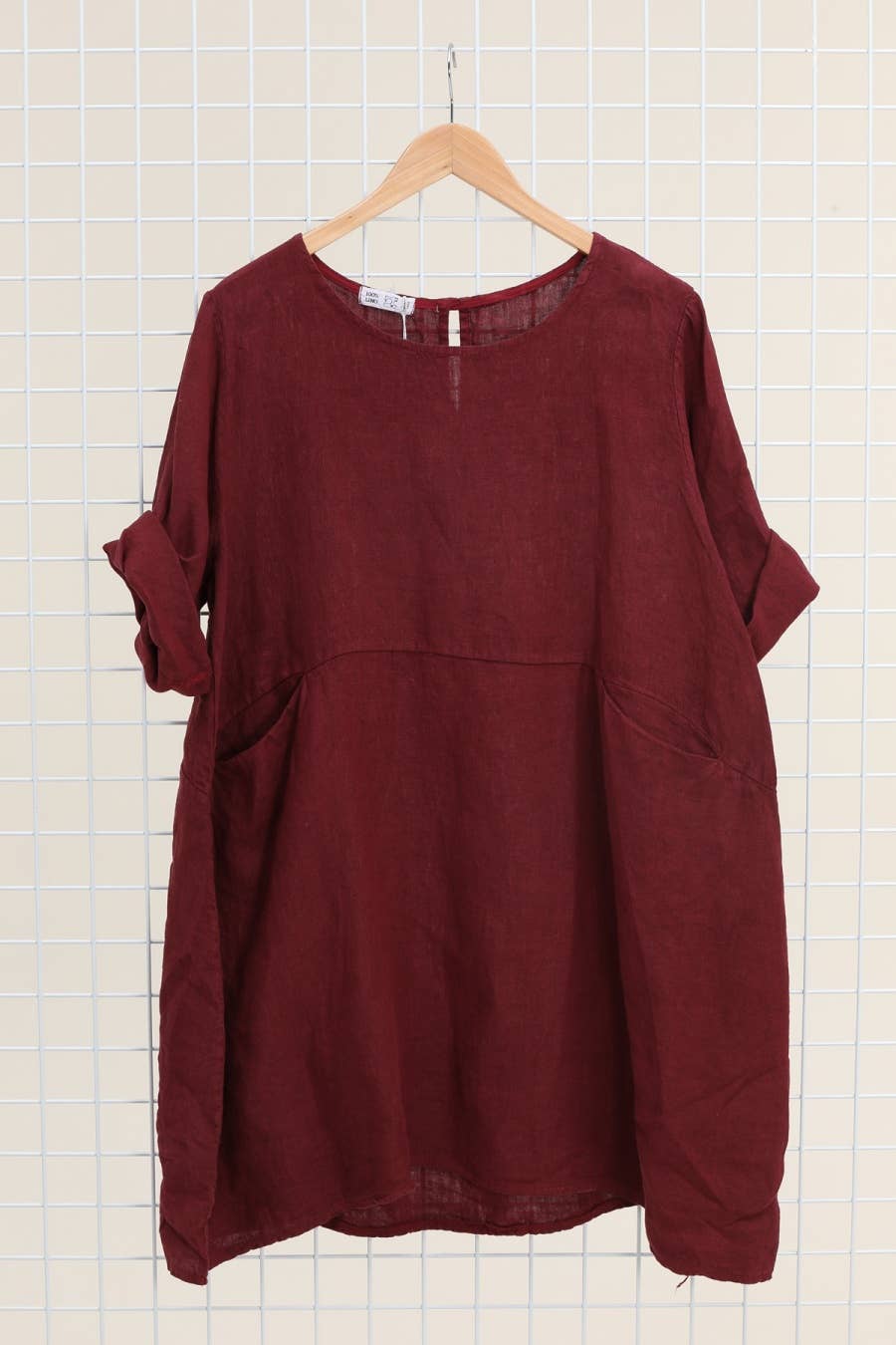 la maison des fibres naturelles – Engroshandel Kjole - Dame – Kort hørkjole med rund hals i 100 % hør 671949