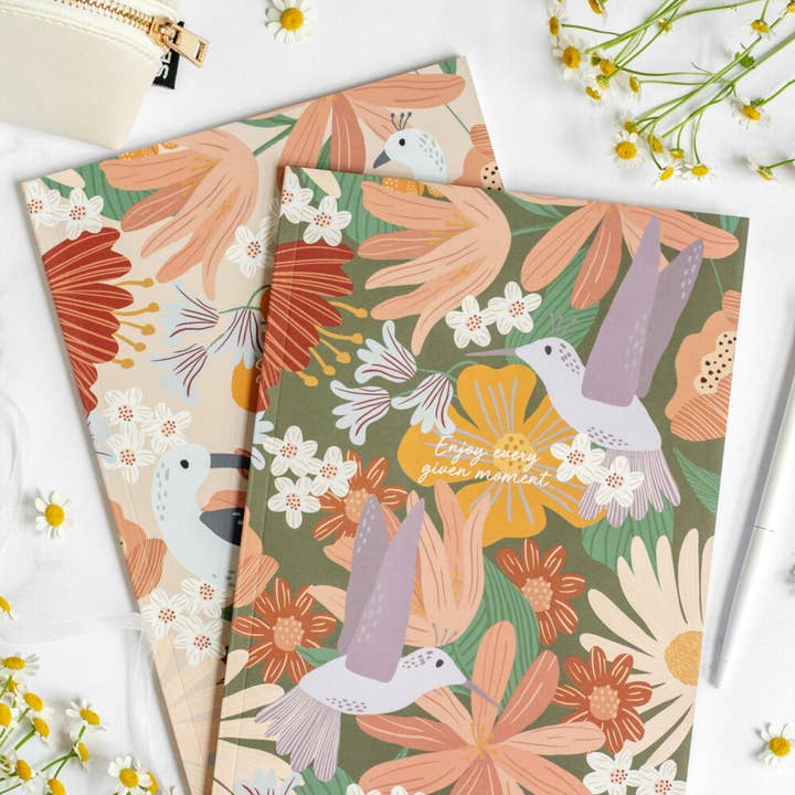 SEIK - Wholesale Notebook - Squared and lined notebook Jungle & Birdies (2 stk)1