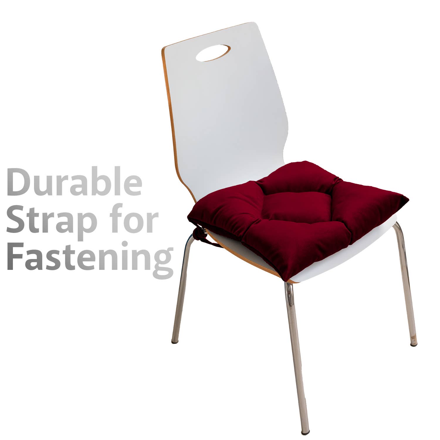 CASASRO - Venta al por mayor Cojines para sillas - CASASRO® Cojines para sillas de comedor | Juego de 4 de 40x40 cm | Tela de terciopelo suave lavable en 9 colores | Cojines con lazos para sujetar45