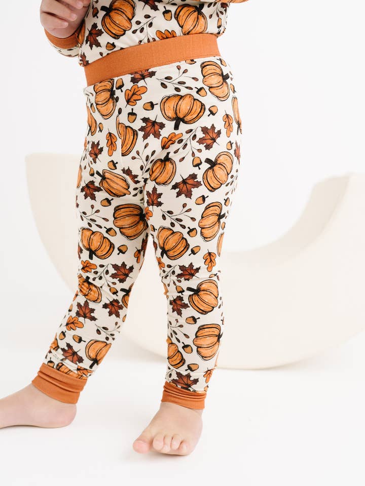 Little One Shop - Wholesale Top & Pant Set - Kids - Pumpkin Harvest Bamboo Set4