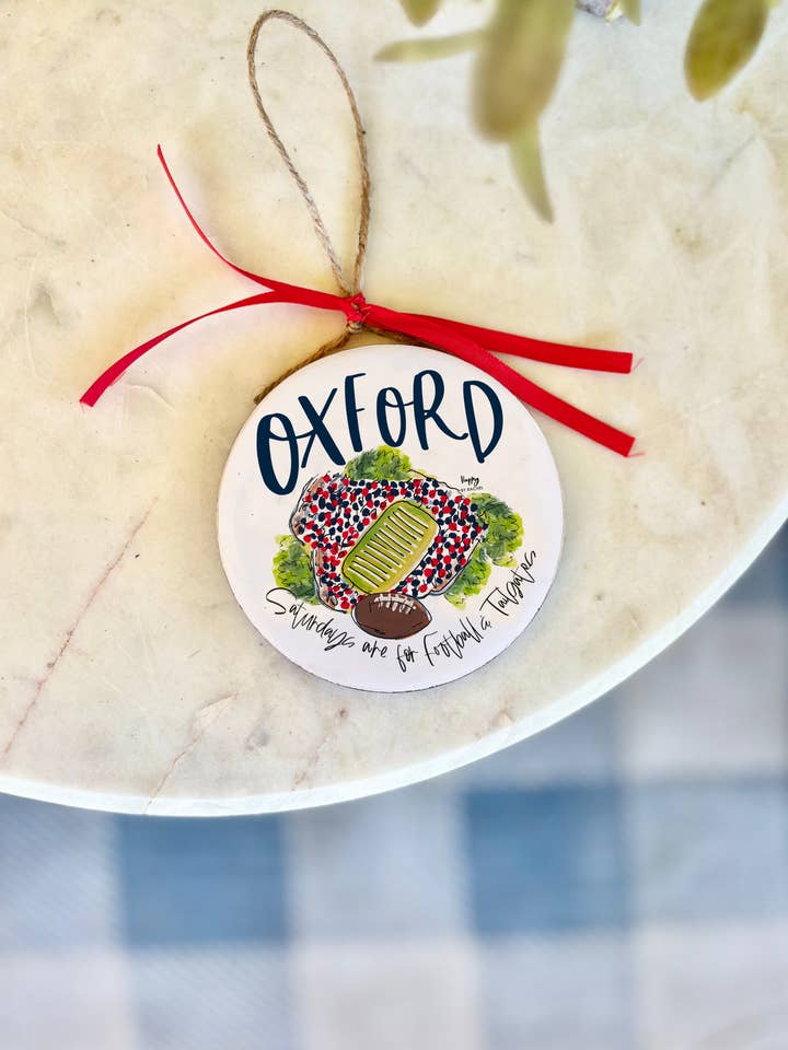 Oxford, MS Christmas College Town Ornament for wholesale by Happy By Rachel, LLC
