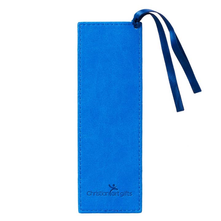 Christian Art Gifts - Wholesale Bookmark - Bookmark Faux Leather Blue Trust in the Lord Prov. 3:5-6