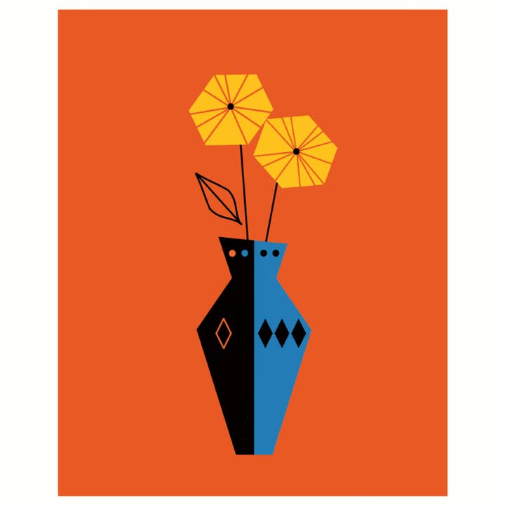 Impressão de arte de vaso por atacado de Amber Leaders Designs