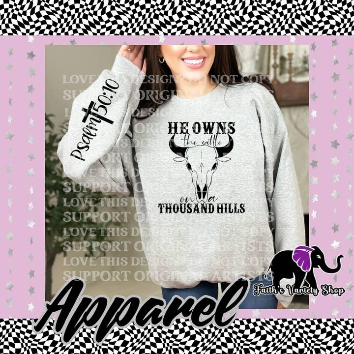 He Owns The Cattle Adult Sweater for wholesale by Faith'sVarietyShop