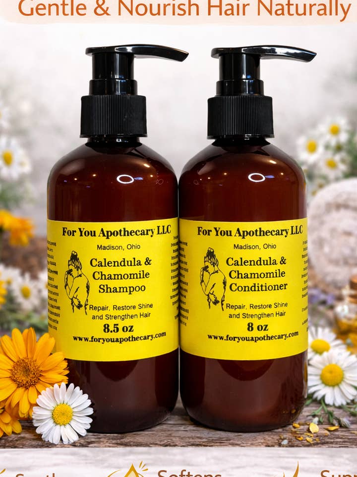 Calendula & Chamomile Hair Care Set for wholesale by For You Apothecary LLC
