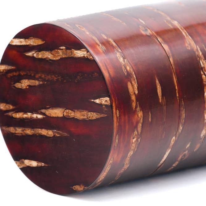 Tezumi - Wholesale Canister - Japanese Chazutsu - Tomioka - Kabazaiku Wooden Cherry Bark Tea Canister and Scoop5