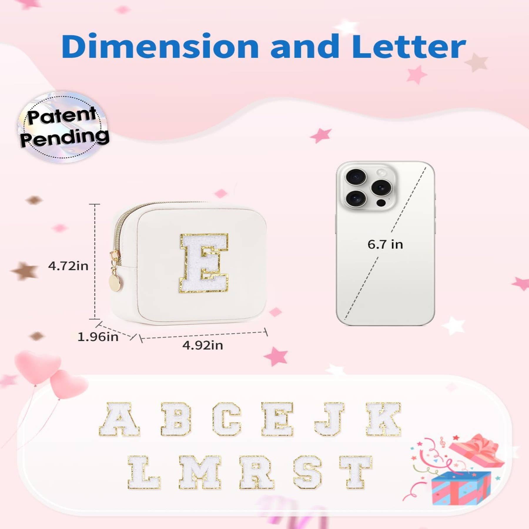 wandf – Großhandel Schmink-/Kosmetiktasche – Personalisierte Monogramm-Tasche Mini Initialen Schminktasche20