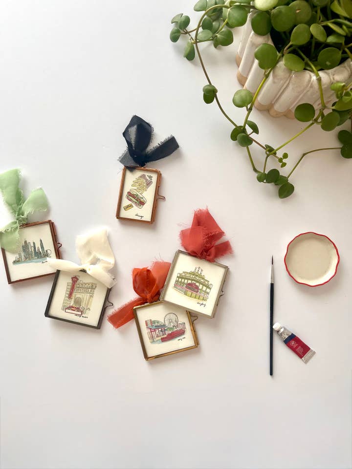 Cornici mini 3x3 di Natale Chicagoland per la vendita all'ingrosso da parte di The Vine Paint Co