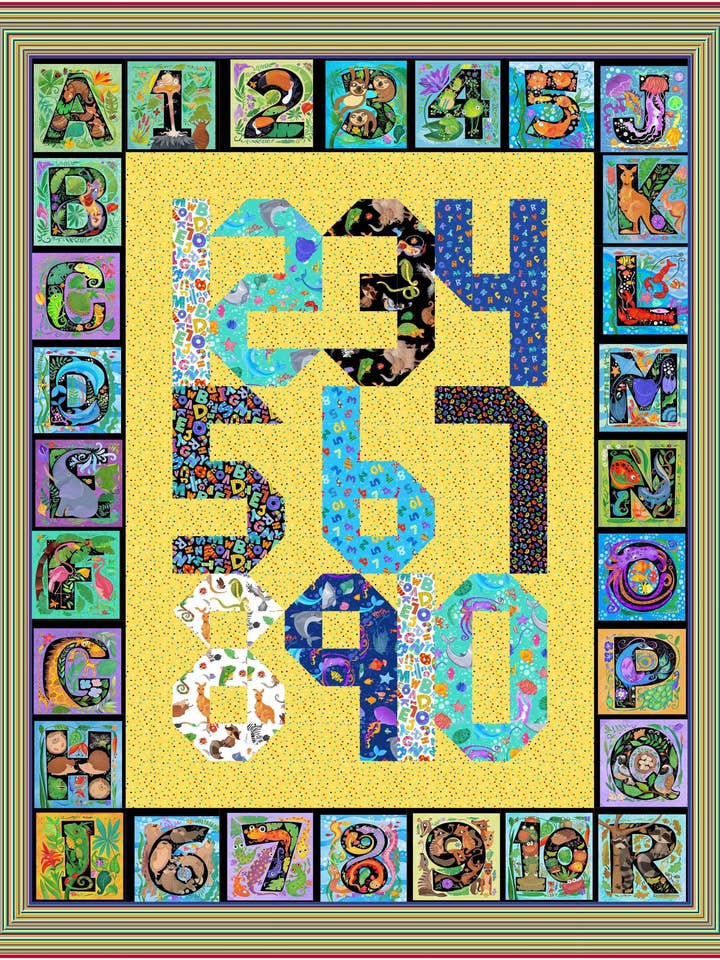 123-Baby Lap Quilt mönster med anpassningsalternativ för wholesale av PhoebeMoon Designs