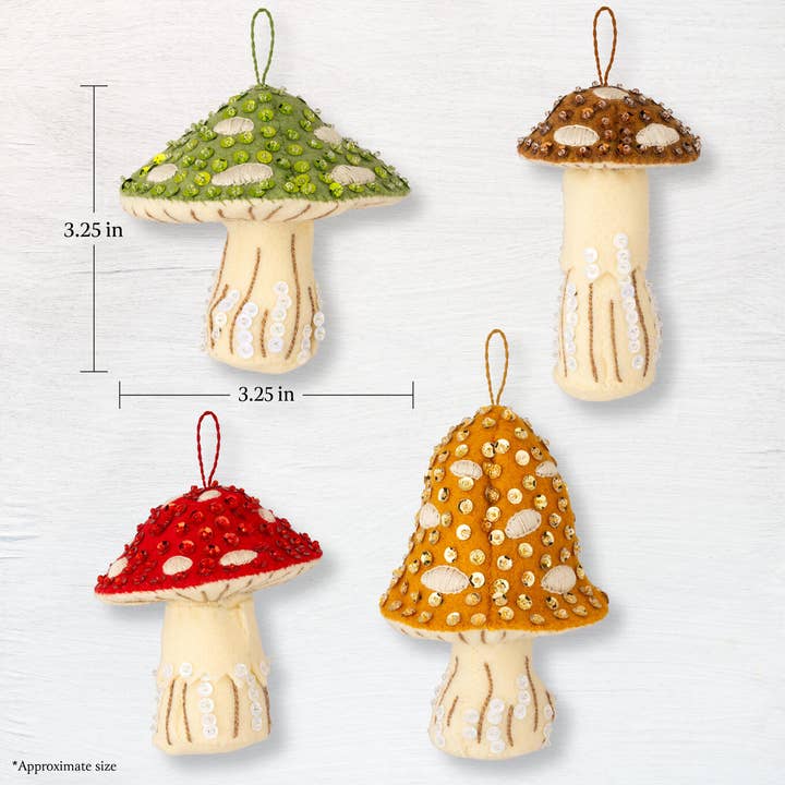 Plaid Crafts - Wholesale Craft Sewing Kit - Bucilla Merry Mushrooms Felt Ornament Kit Set of 41