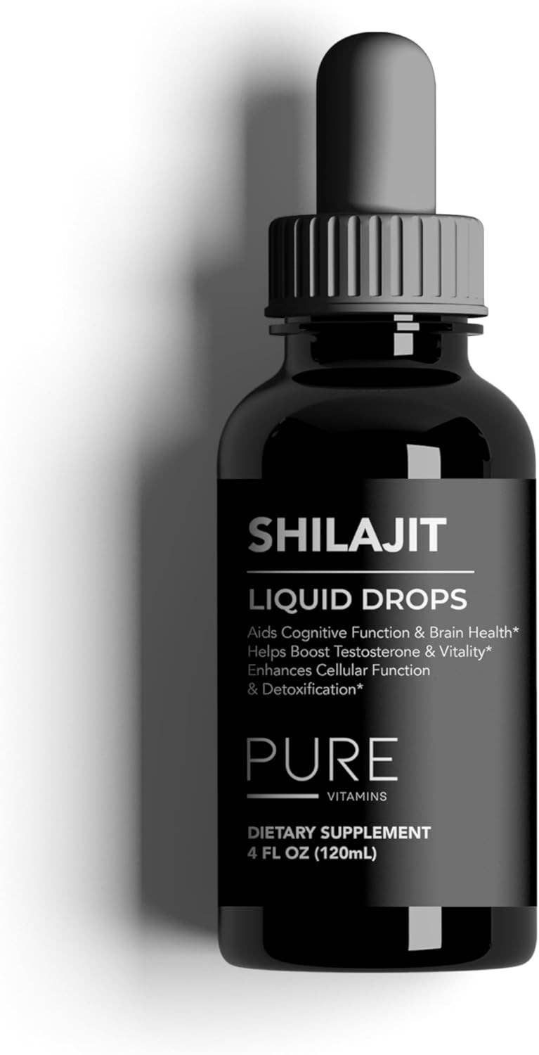 pure Vitamins - Wholesale Oral Supplement/Vitamin - Pure Vitamins Shilajit Liquid Drops 2000mg – 4 fl oz,120ml5