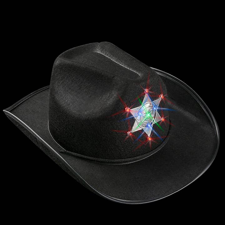 LIGHT-UP SHERIFF COWBOY HAT - LLB Toys for wholesale by La Luna Bella - Toys