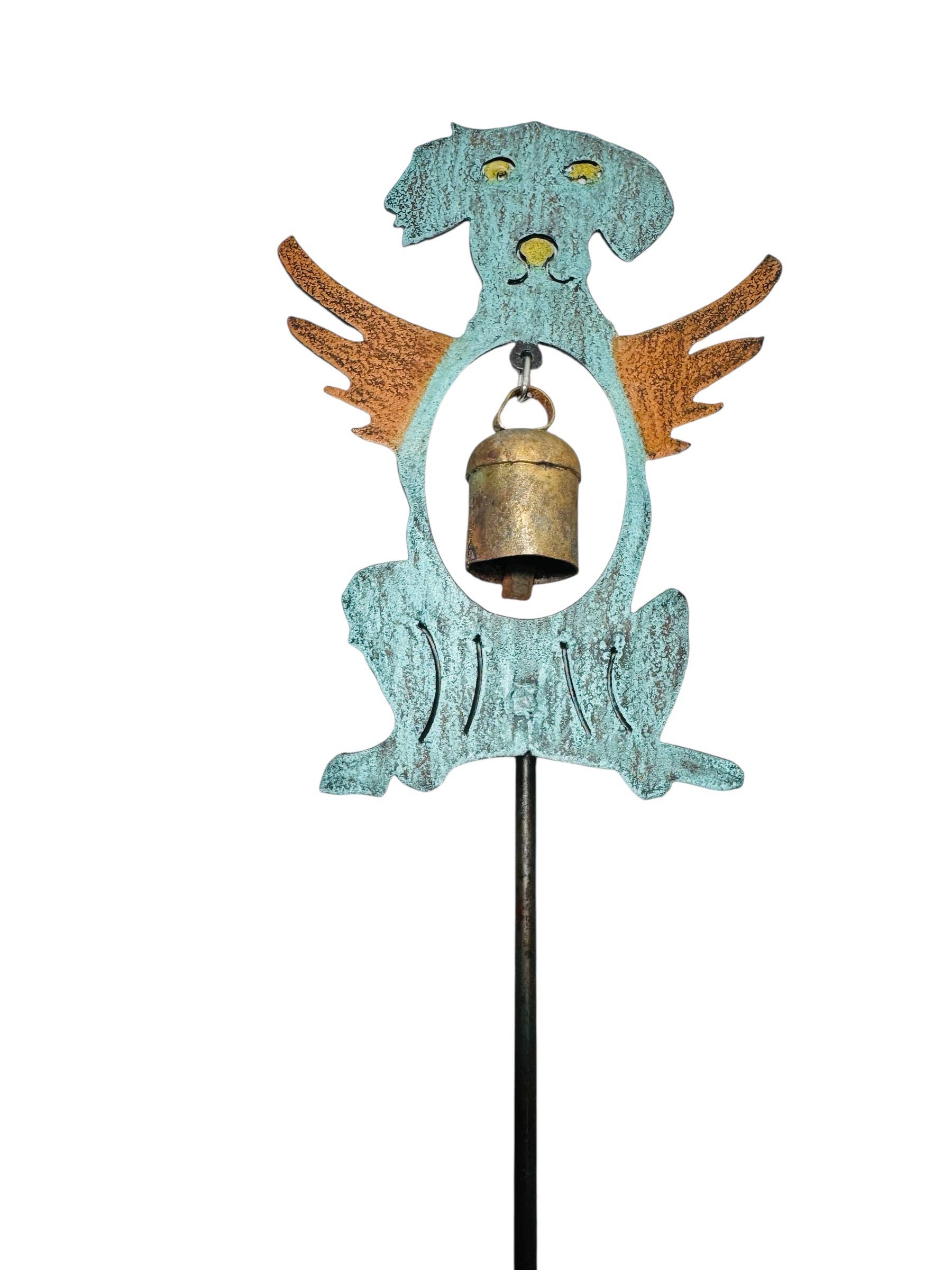 Whimsies - Wholesale Wind Chime - Dog plant stake bell Pet memorial metal dog gifts wind chime3