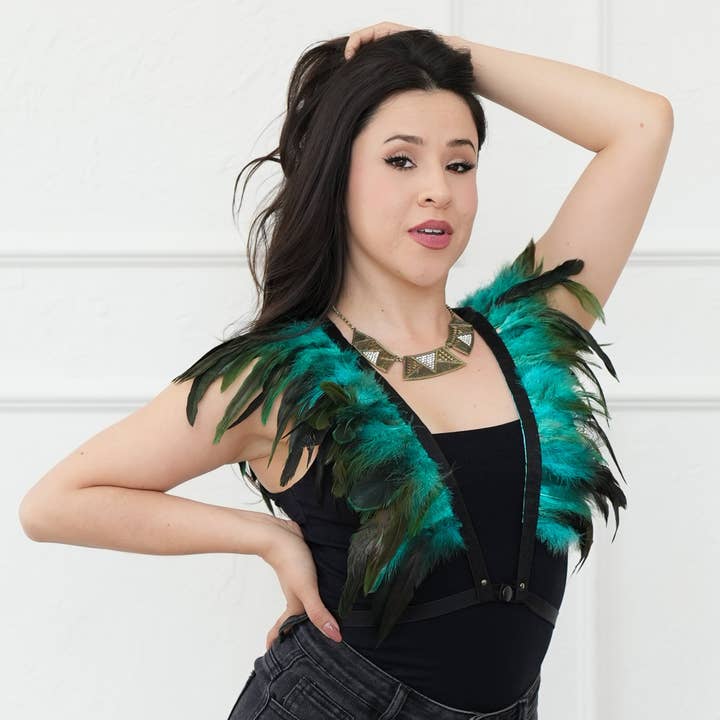 Dakota Feathers Down Harness - Dark Aqua for wholesale by Zucker Feather Products