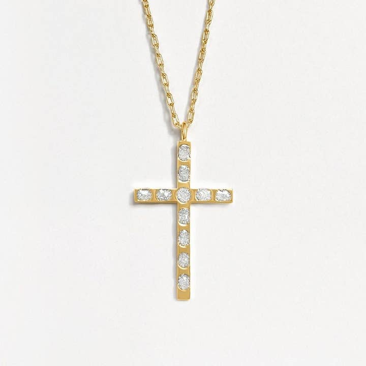 Kryds vedhæng (Crystal) - Guld for engroshandel hos Fortune & Frame