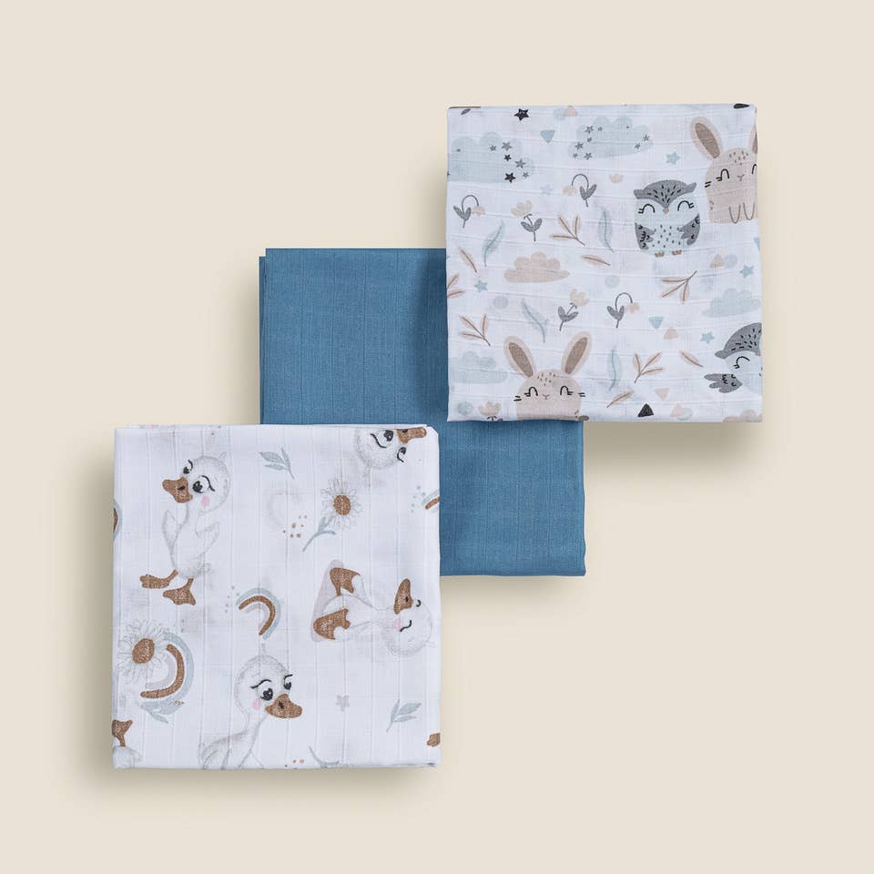 Ander - Wholesale Diaper (Cloth) - Baby - Premium Muslin Diaper Set - 3 Pack of 100% Natural Cotton4