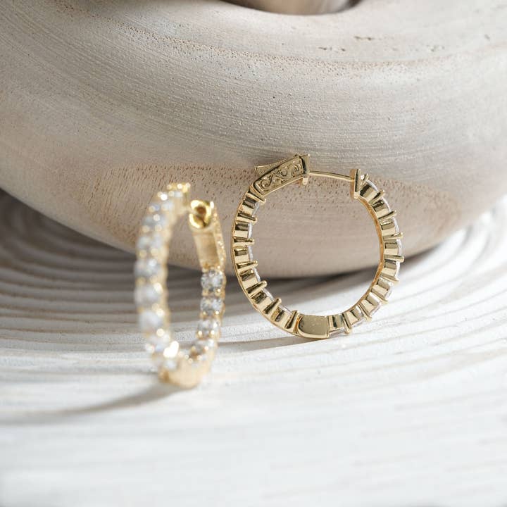 Lenvolee - Wholesale Hoop Earrings - The Double Take Dazzle Hoop2