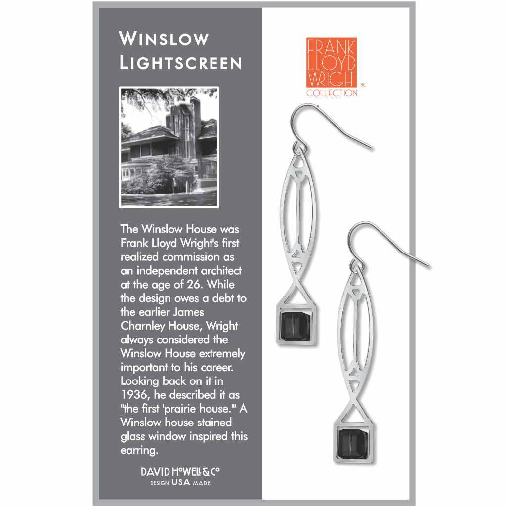 David Howell and Company - Wholesale Dangle Earrings - Frank Lloyd Wright Winslow Lightscreen Black Earrings1