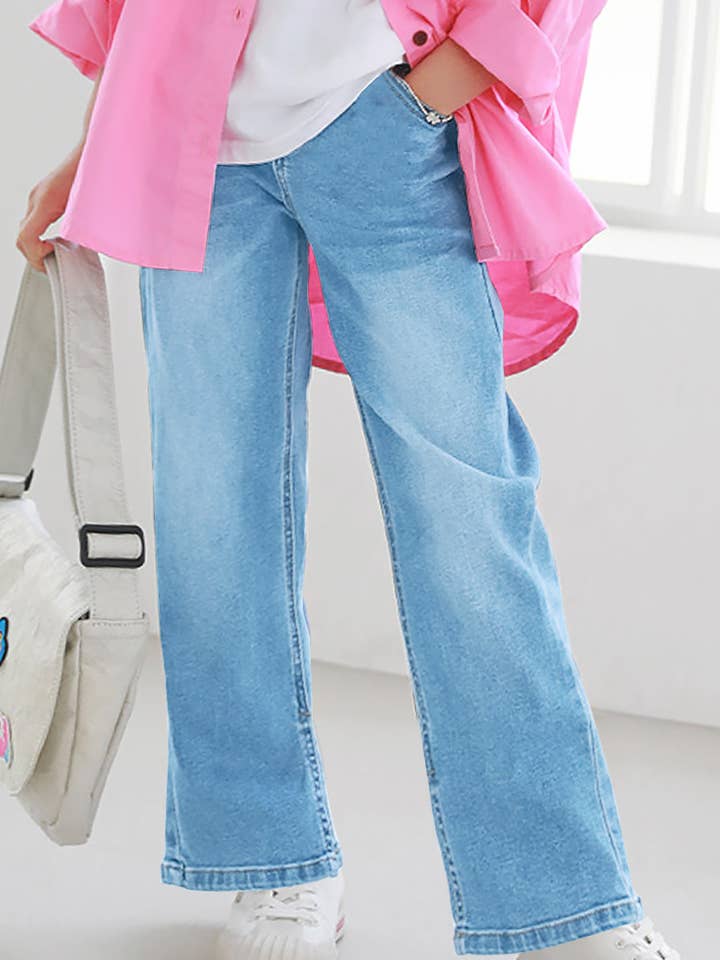 Mädchen Premium Wash Relaxed Fit Denim-Jeans GDP-22-89044A für den Großhandel von Cutie Patootie Clothing