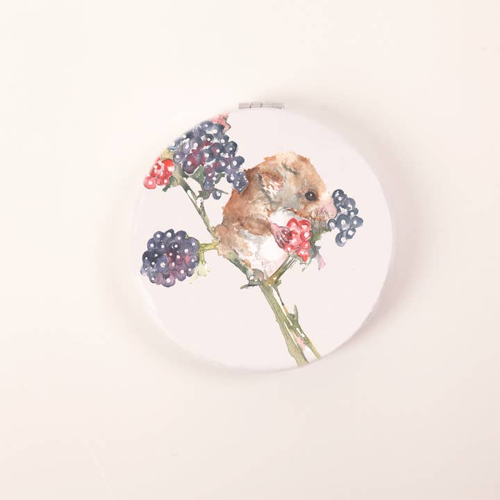 Meg Hawkins Art - Wholesale Compact Mirror - Field Mouse Design Watercolour Compact Mirror1