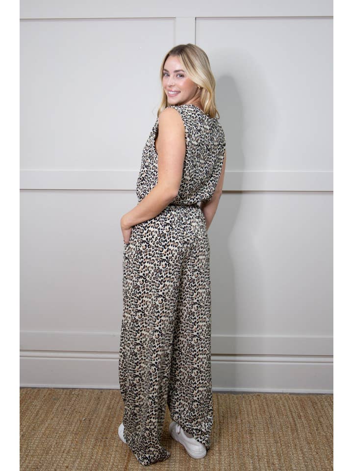 Textured Knit Lounge Pants, Leopard for wholesale on Faire7