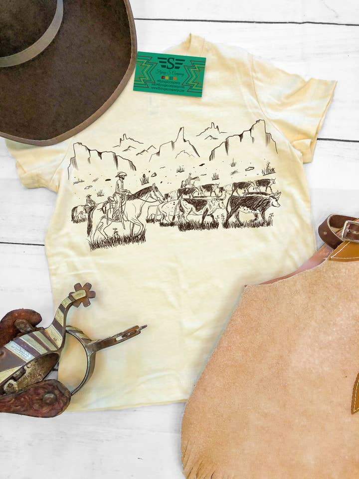 Kids Cattle Drive Tee for wholesale by Flying S Company