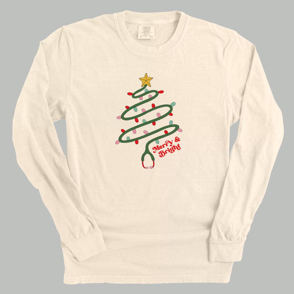 Ivy + Cloth - Wholesale Screen Printed T-Shirt - Women's - Merry & Bright Stethoscope5